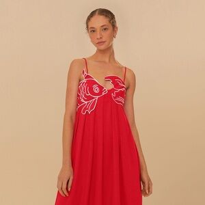 Farm Rio Red Fish Top Maxi Dress in XS